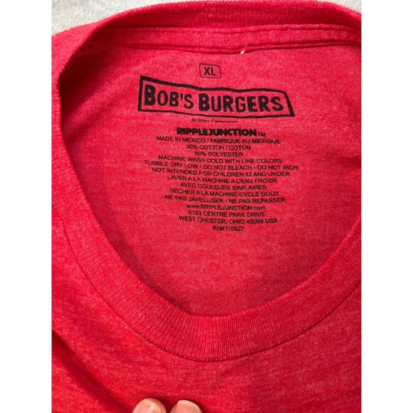 Bob’s Burgers Christmas Shirt XL ‘Silentil Night Burger’ Funny TV Show Tee Red - Picture 4 of 5